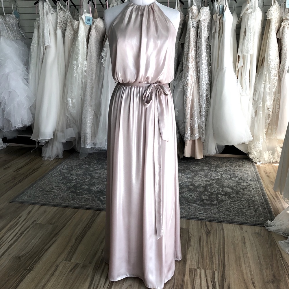 High Neck Metallic Neutral Gown Alfred Angelo